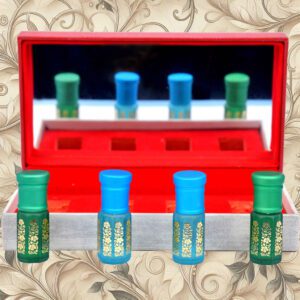 Premium Red Rexene box | with 4 bottles of 3 mL attar